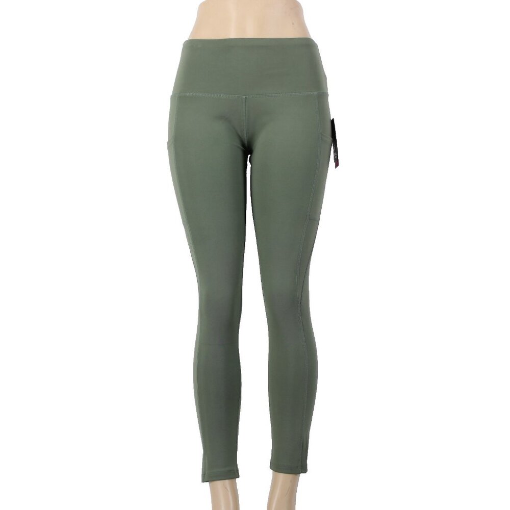NYL AW Crop Pant Sz M x 27 Green Pull On Pockets Polyester Spandex AW Capri - Picture 1 of 16